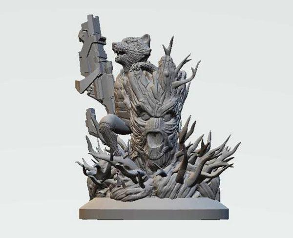 Rocket and Groot 3D Model Ready to Print STL