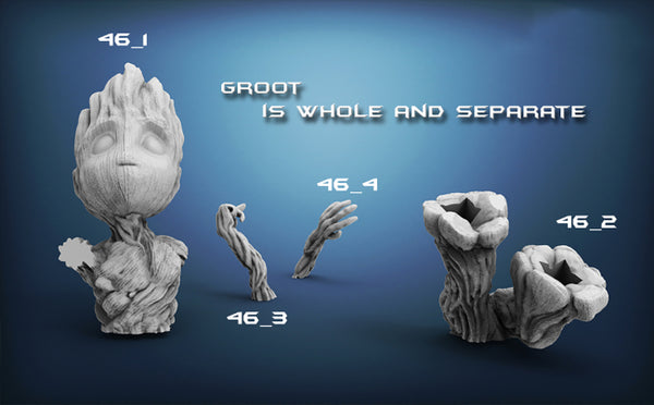 Rocket and Groot Diorama 3D Model Ready to Print STL