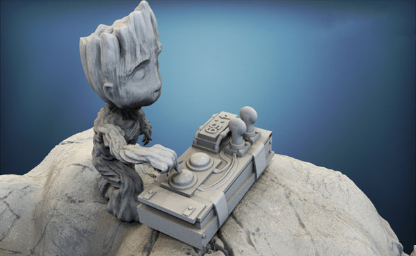 Rocket and Groot Diorama 3D Model Ready to Print STL