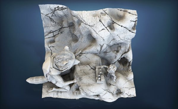 Rocket and Groot Diorama 3D Model Ready to Print STL
