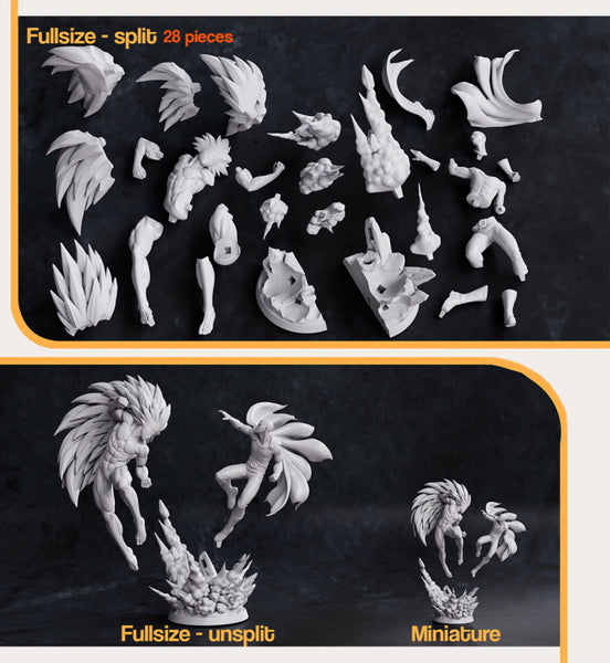 Saitama Vs Boros - One Punch Man 3D Model Ready to Print