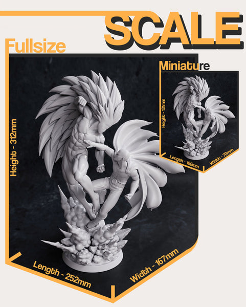 Saitama Vs Boros - One Punch Man 3D Model Ready to Print