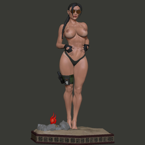 Sexy Lara Croft Cosplay Statue 3D Model STL Ready to Print