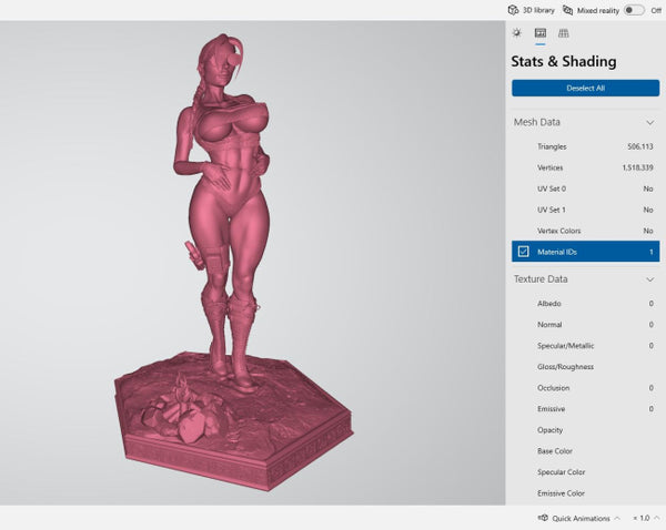 Sexy Lara Croft Cosplay Statue 3D Model STL Ready to Print