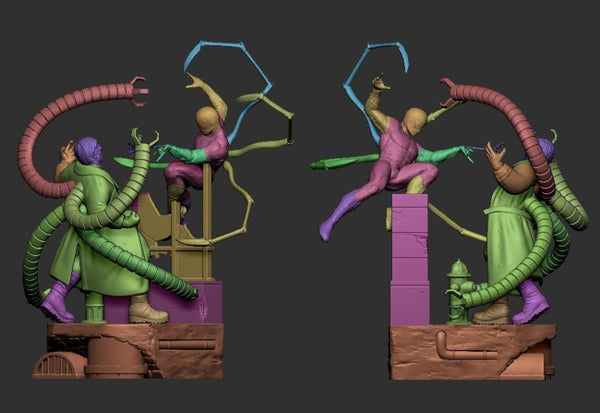 Spiderman vs Doctor Octopus 3D Model Ready to Print