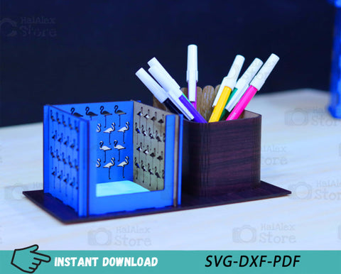 Sticky Notes with Pen Holder MDF 3mm Laser Cut Files