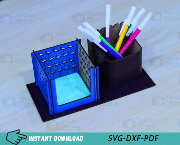 Sticky Notes with Pen Holder MDF 3mm Laser Cut Files