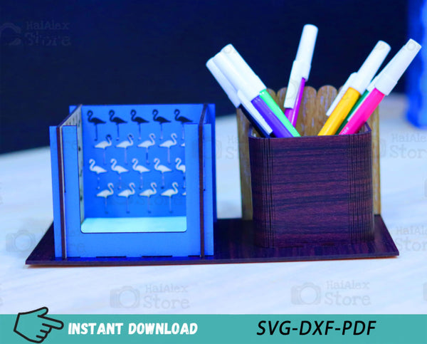 Sticky Notes with Pen Holder MDF 3mm Laser Cut Files