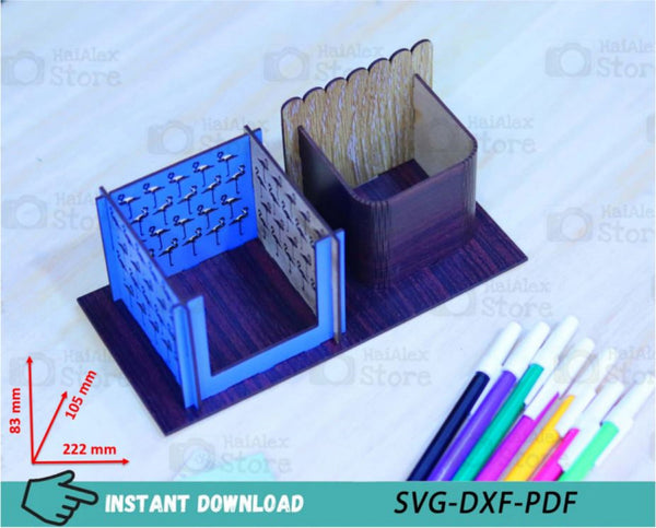 Sticky Notes with Pen Holder MDF 3mm Laser Cut Files