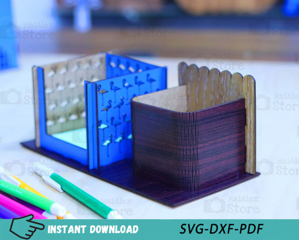 Sticky Notes with Pen Holder MDF 3mm Laser Cut Files
