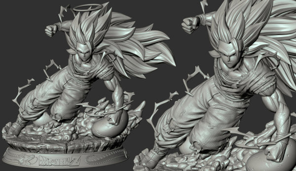 Super Saiyan 3 Goku 3D Model Ready to Print