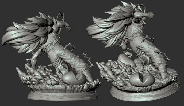 Super Saiyan 3 Goku 3D Model Ready to Print