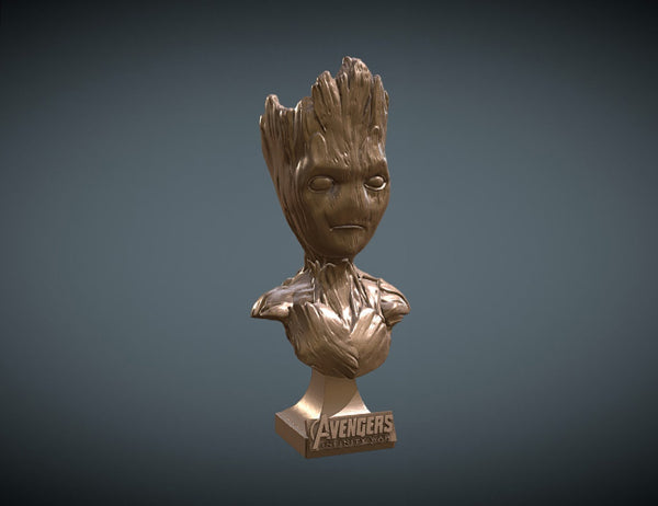 Teen Groot Bust 3D Model Ready to Print STL