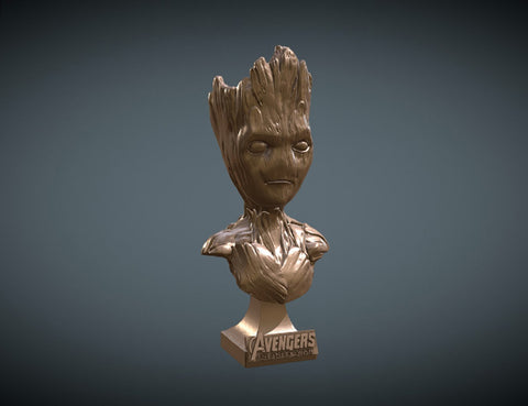 Teen Groot Bust 3D Model Ready to Print STL