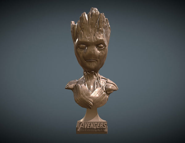 Teen Groot Bust 3D Model Ready to Print STL