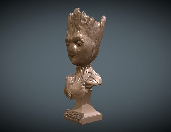 Teen Groot Bust 3D Model Ready to Print STL