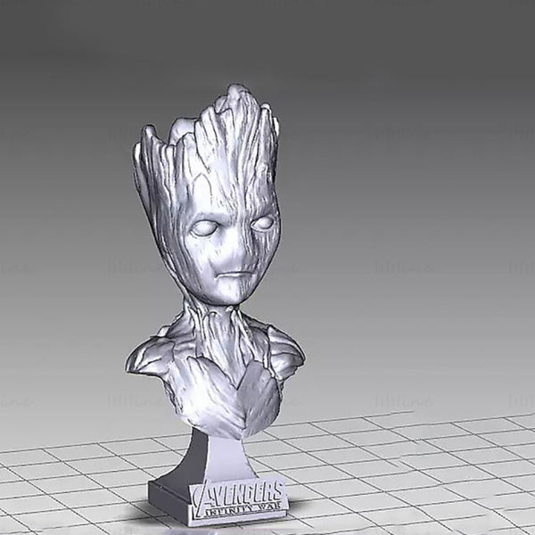 Teen Groot Bust 3D Model Ready to Print STL