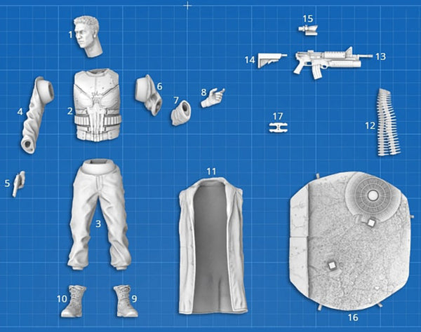 The Punisher Figurines 3D Model Ready to Print