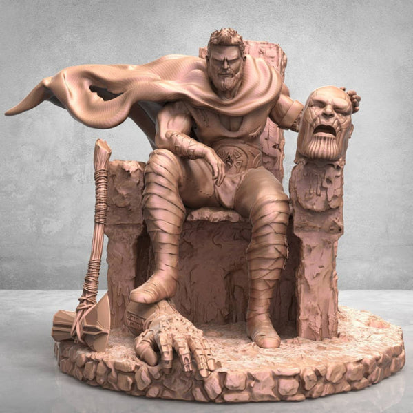 Thor in the Throne 3D Model Ready to Print