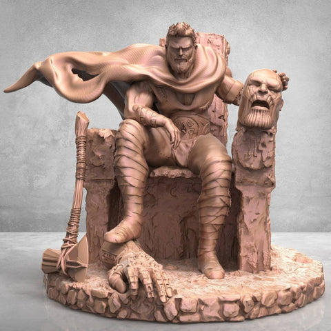 Thor in the Throne 3D Model Ready to Print