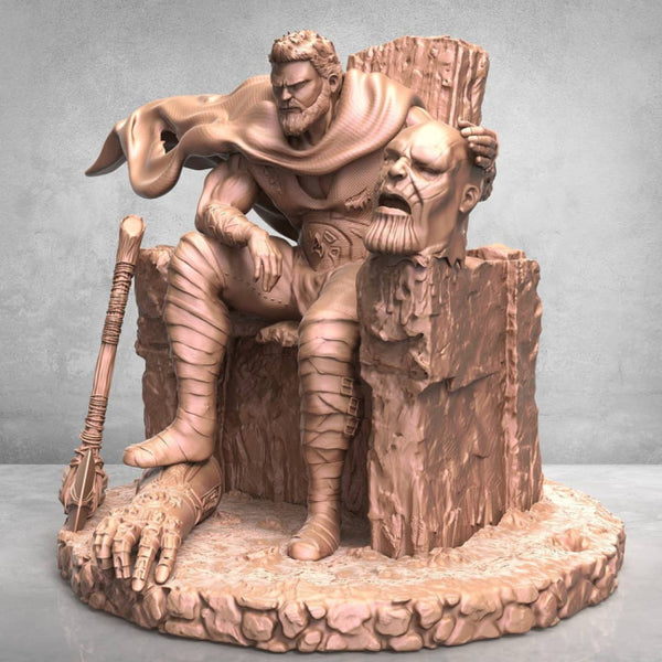 Thor in the Throne 3D Model Ready to Print