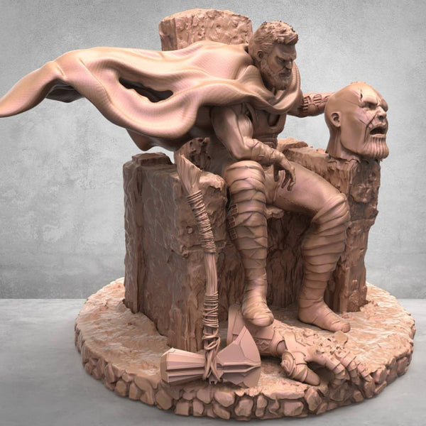 Thor in the Throne 3D Model Ready to Print