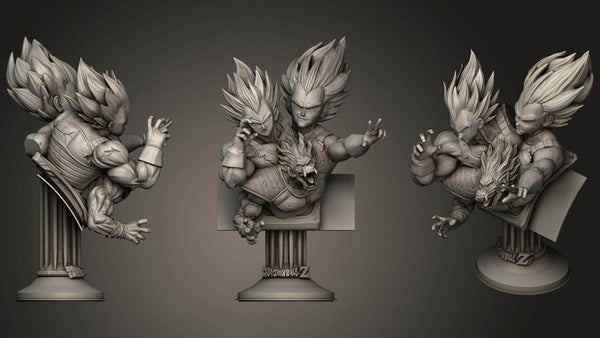 Vegeta Bust - Dragon Ball Z 3D Model Ready to Print