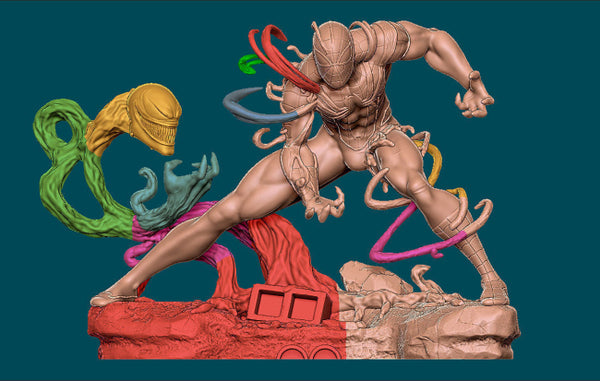 Venom Take Over Spiderman 3D Model Ready to Print