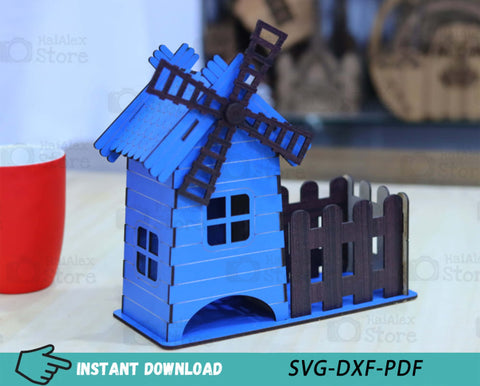 Windmill Tea House MDF 3mm Laser Cut Files