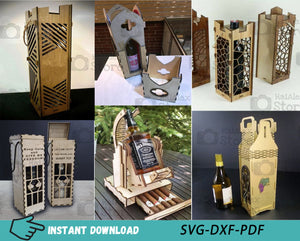 Wine Bottle Holder MDF 3mm Laser Cut Files