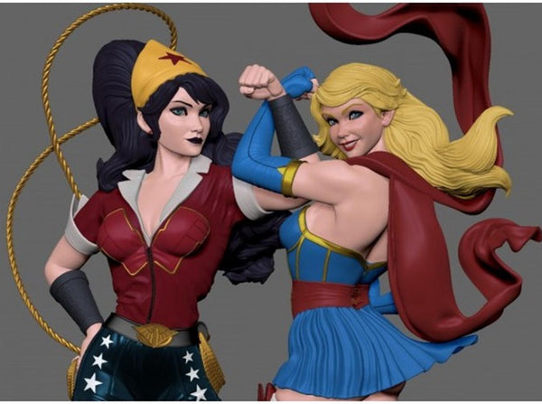 Wonder Woman vs Super Girl from DC 3D Model Ready to Print