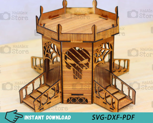 Wooden Bandstand Miniature Dollhouse MDF 3mm Laser Cut Files