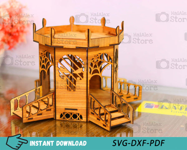 Wooden Bandstand Miniature Dollhouse MDF 3mm Laser Cut Files