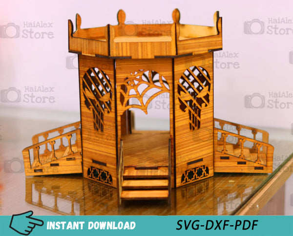 Wooden Bandstand Miniature Dollhouse MDF 3mm Laser Cut Files