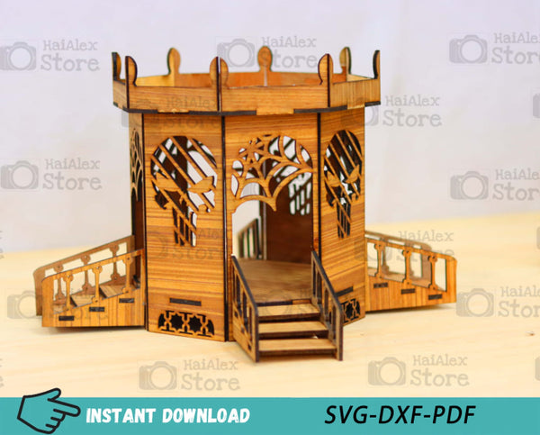 Wooden Bandstand Miniature Dollhouse MDF 3mm Laser Cut Files