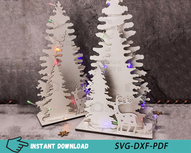 Wooden Christmas Tree MDF 3mm Laser Cut Files