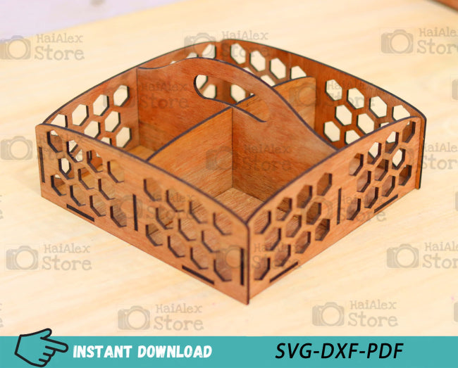 Wooden Compartment Tray MDF 3mm Laser Cut Files