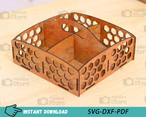 Wooden Compartment Tray MDF 3mm Laser Cut Files