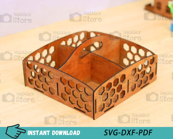Wooden Compartment Tray MDF 3mm Laser Cut Files