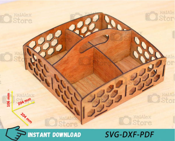 Wooden Compartment Tray MDF 3mm Laser Cut Files