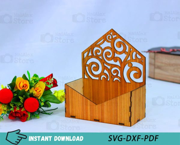 Wooden Flower Basket Plywood 3mm Laser Cut Files