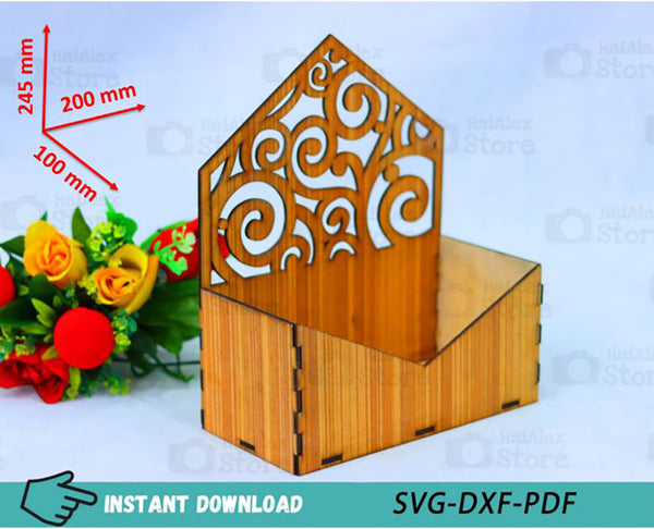 Wooden Flower Basket Plywood 3mm Laser Cut Files