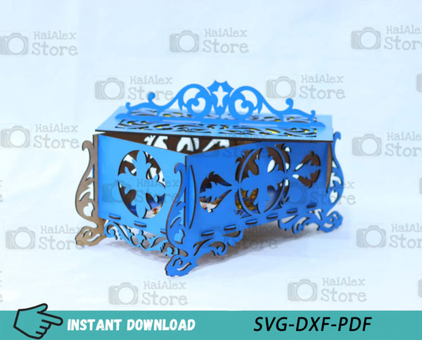 Wooden Jewellery Box MDF 3mm Laser Cut Files