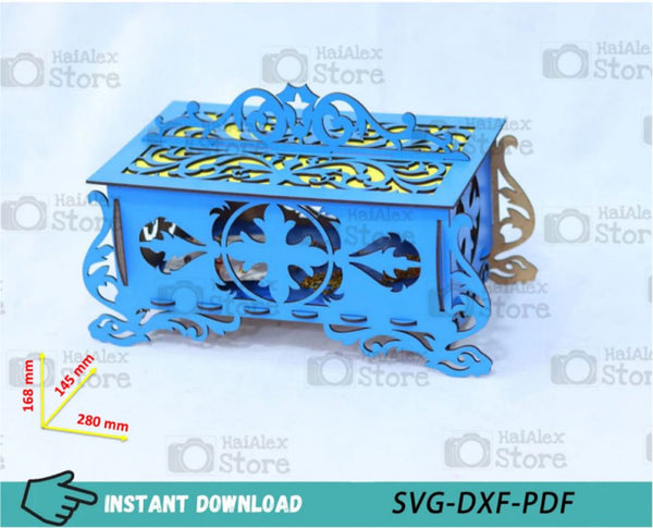 Wooden Jewellery Box MDF 3mm Laser Cut Files
