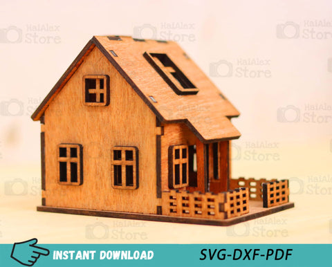 Wooden Miniature House 3mm Laser Cut Files