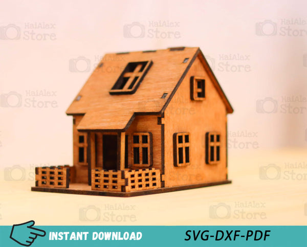 Wooden Miniature House 3mm Laser Cut Files