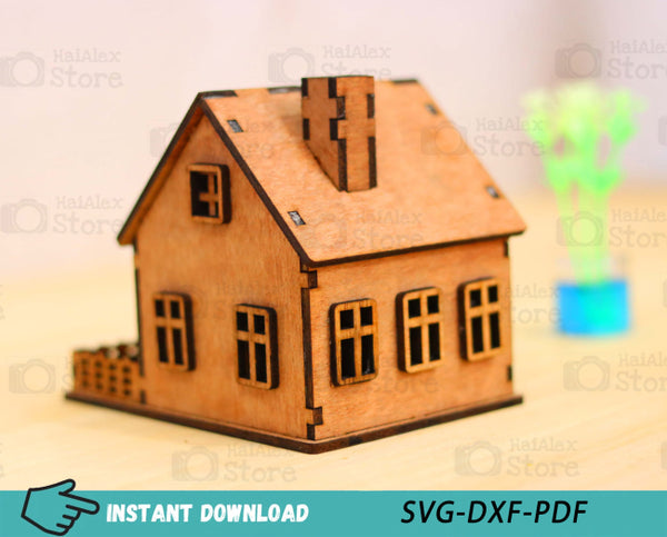 Wooden Miniature House 3mm Laser Cut Files