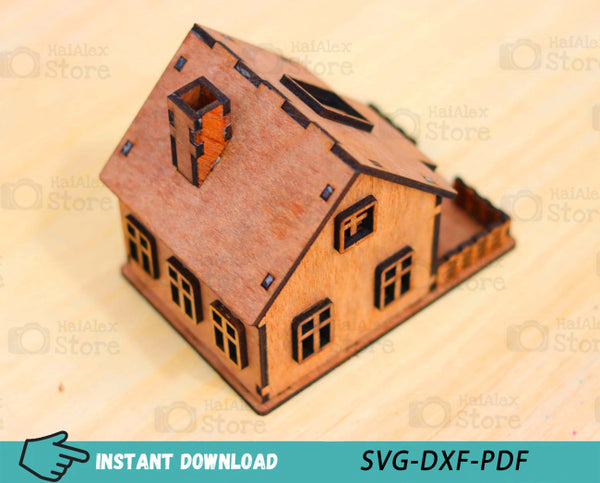 Wooden Miniature House 3mm Laser Cut Files