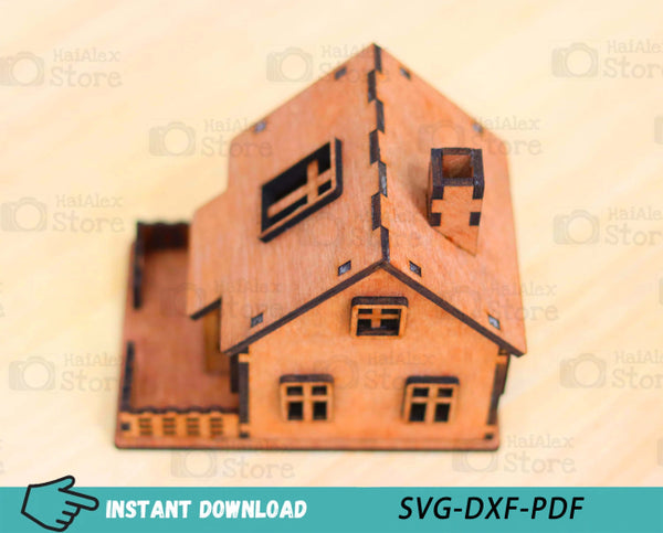 Wooden Miniature House 3mm Laser Cut Files