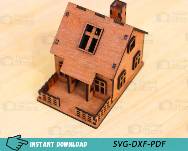 Wooden Miniature House 3mm Laser Cut Files